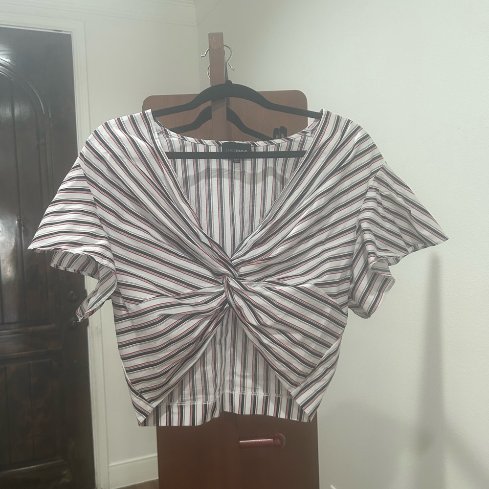 Lucy Paris Striped crop Top